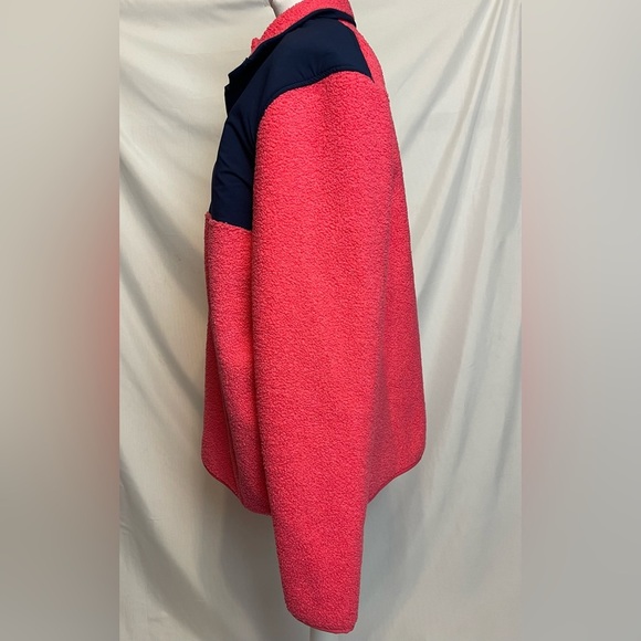 Under Armour Golf Mens Sweater Fleece Pile Pullover Pink Navy Blue - Picture 4 of 7